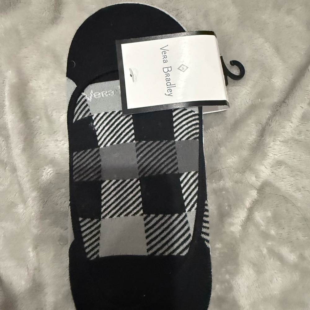 Vera Bradley Women’s Checkered Black and Gray Socks